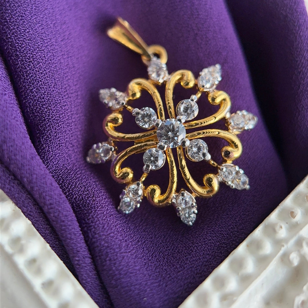 Zircon Floral Pendant