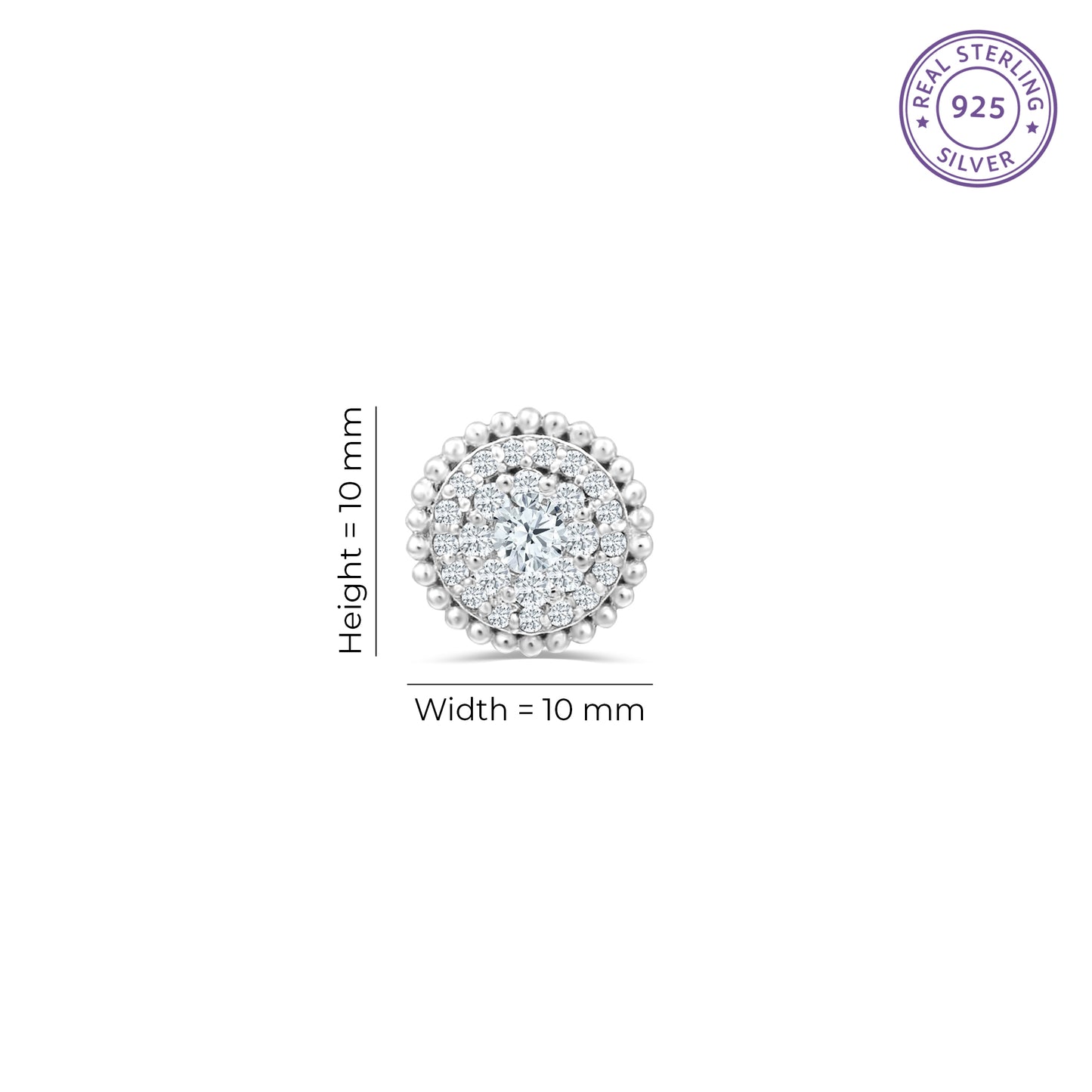 Zircon Silver Studs