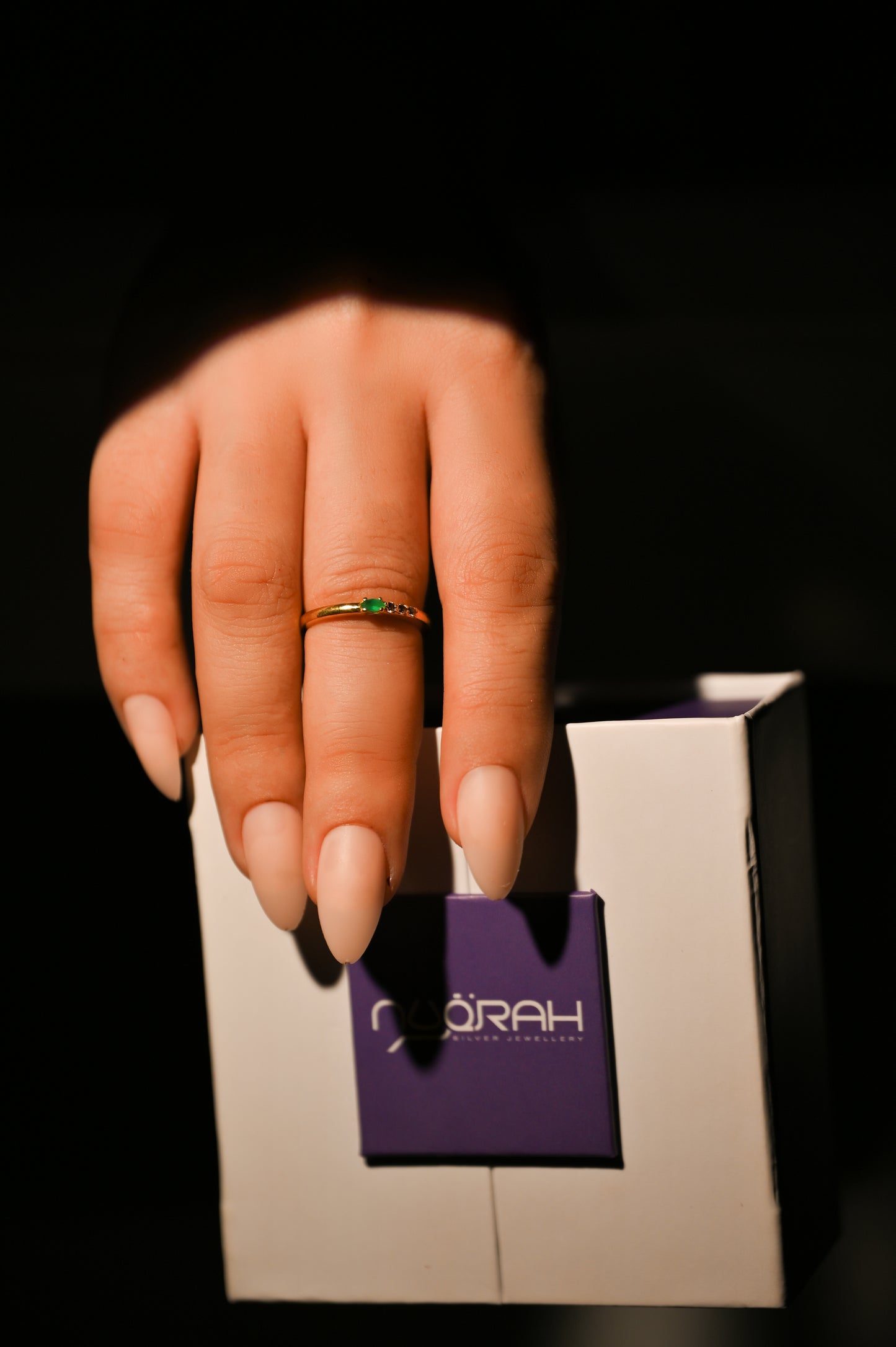 Emerald Minimalist Ring
