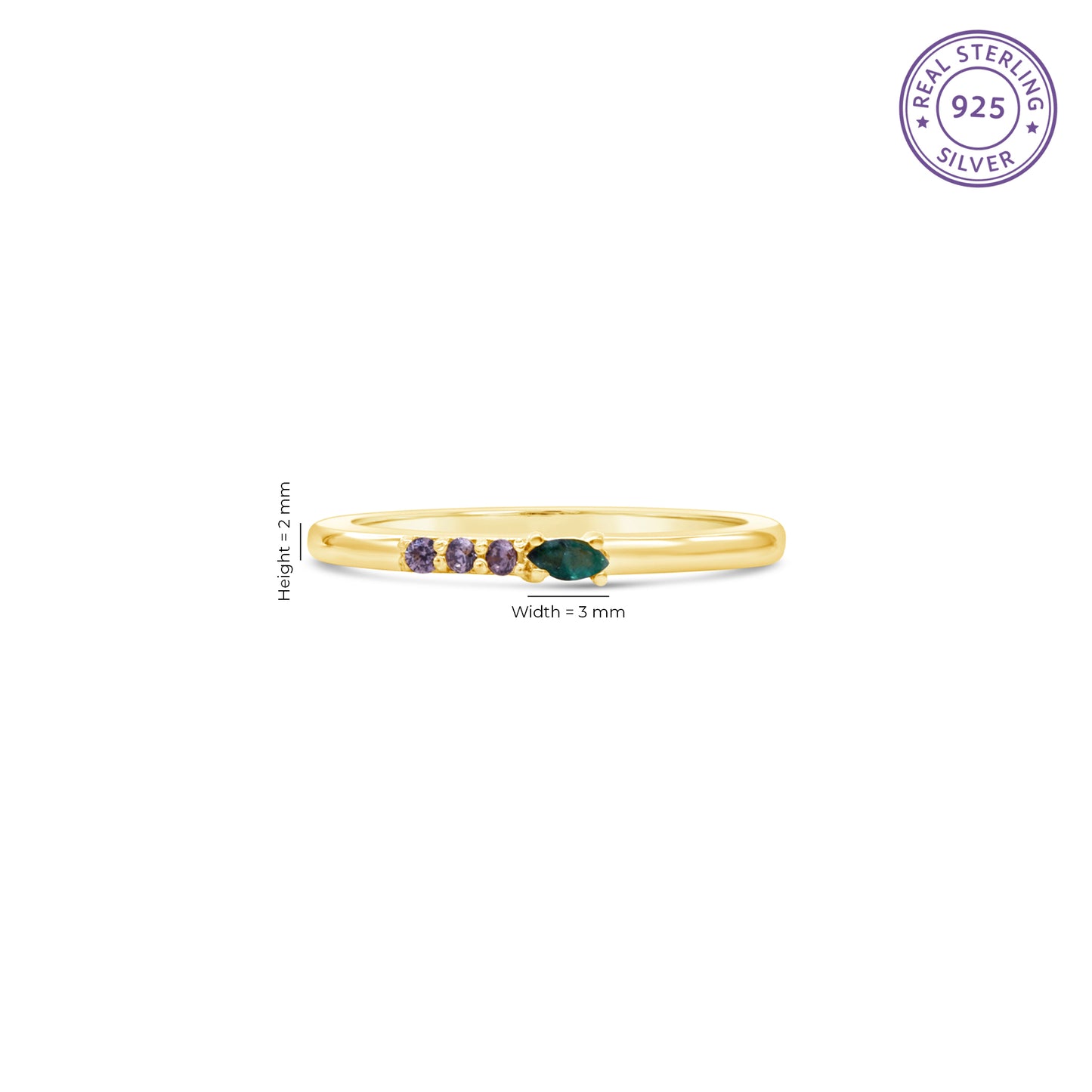 Emerald Minimalist Ring