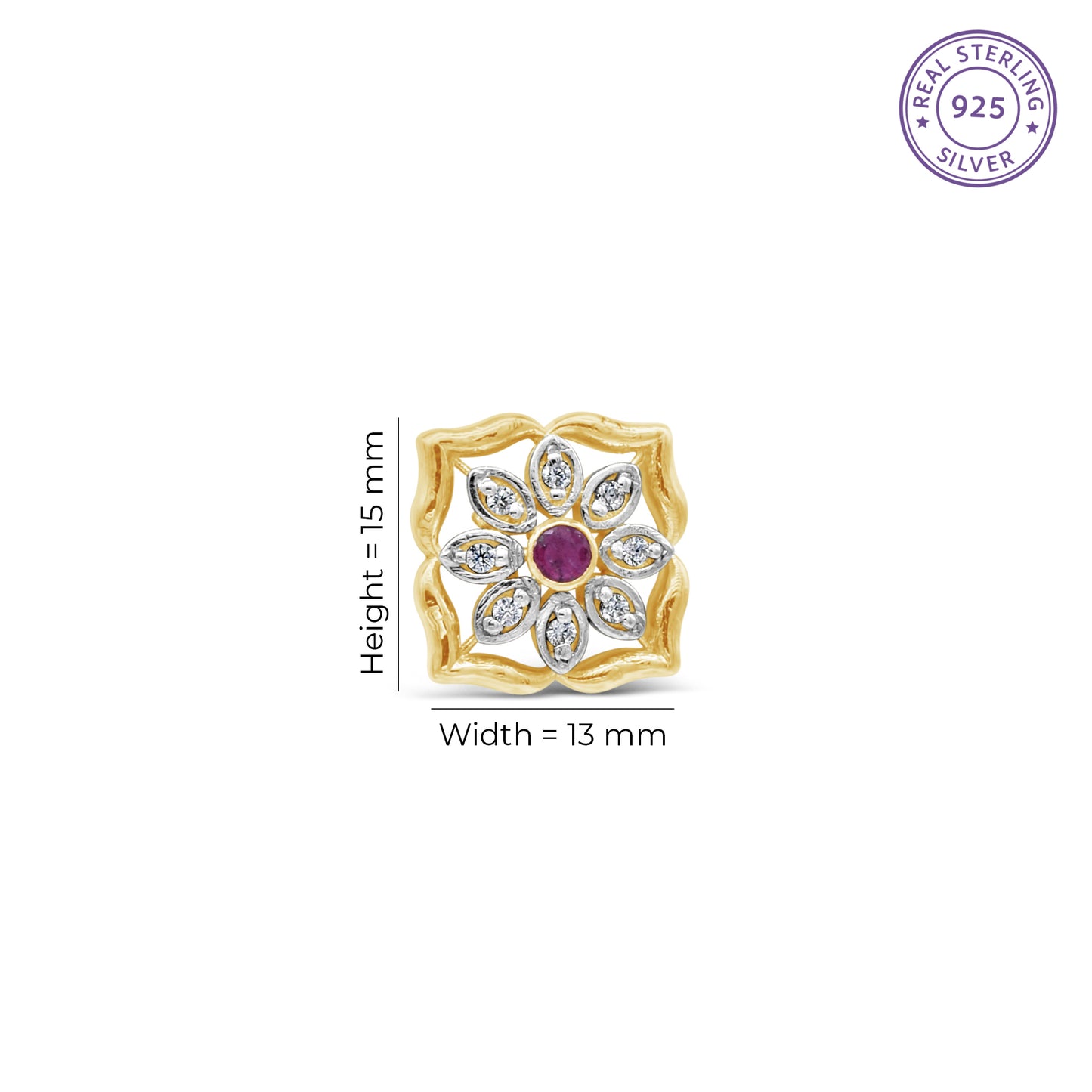 Ruby Centered Flower Tops