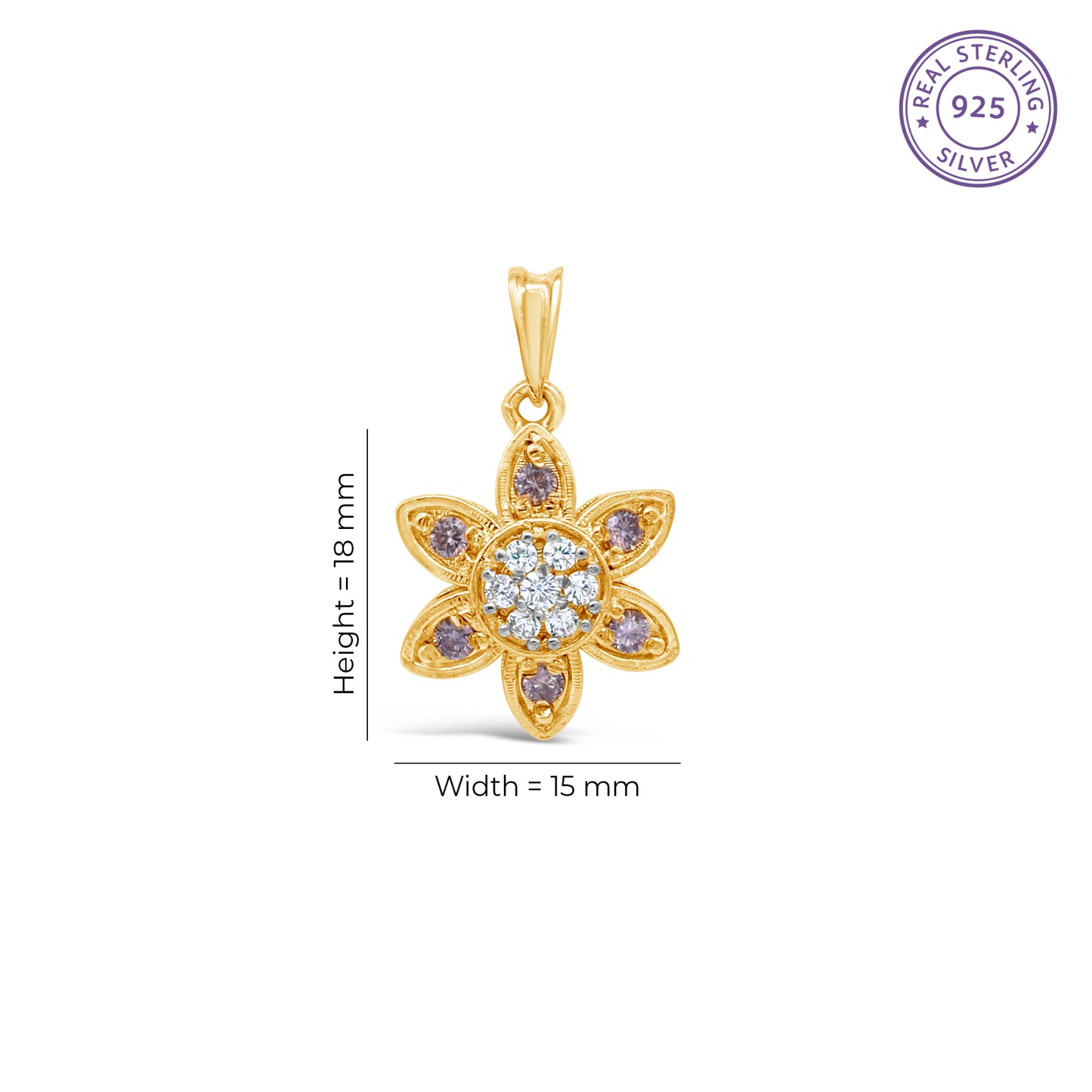 Floral Zircon Pendant