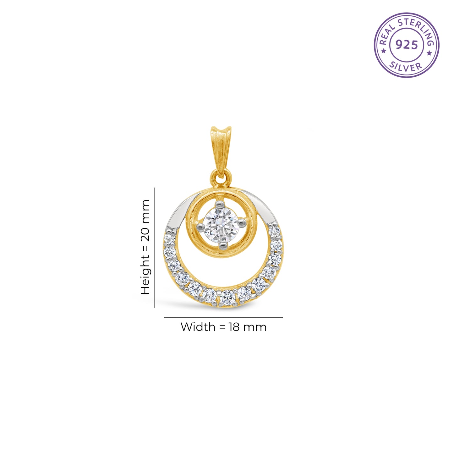Crescent Zircon Pendant