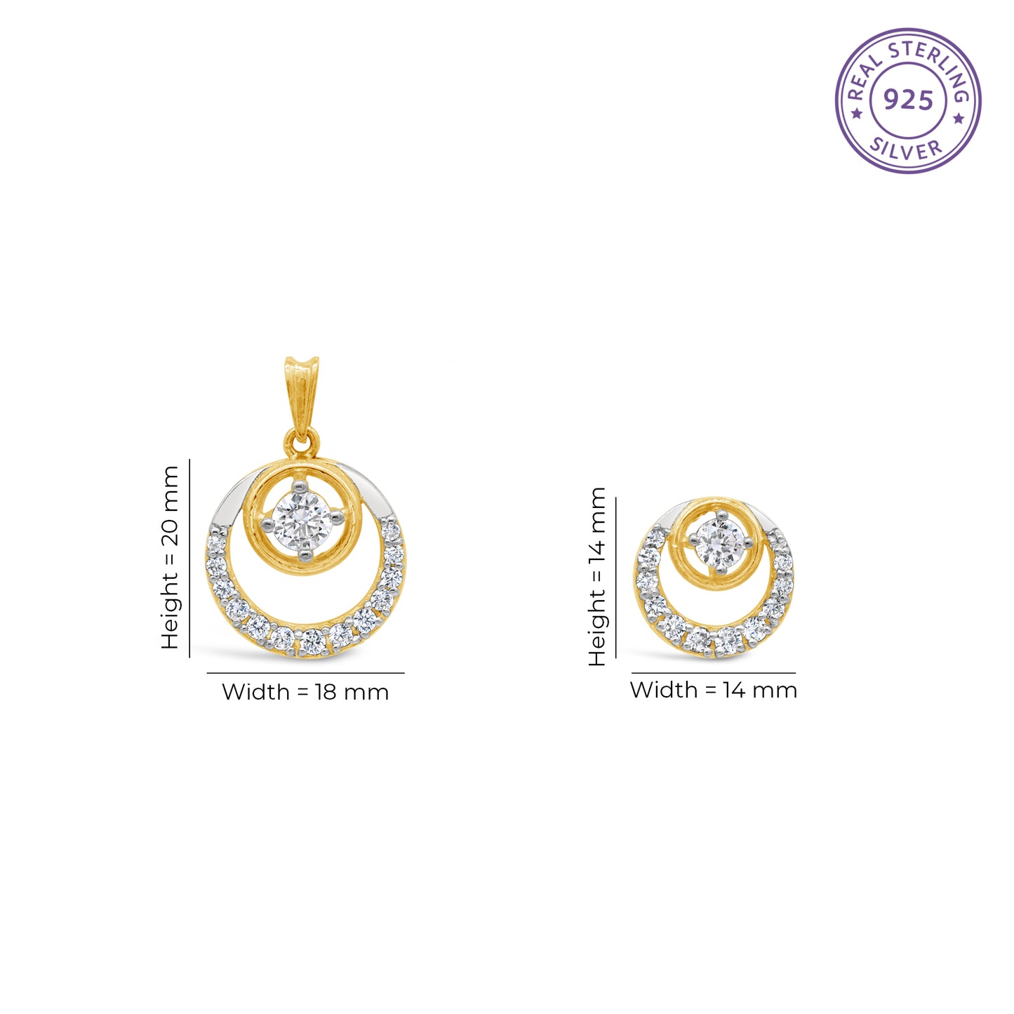 Crescent Zircon Set