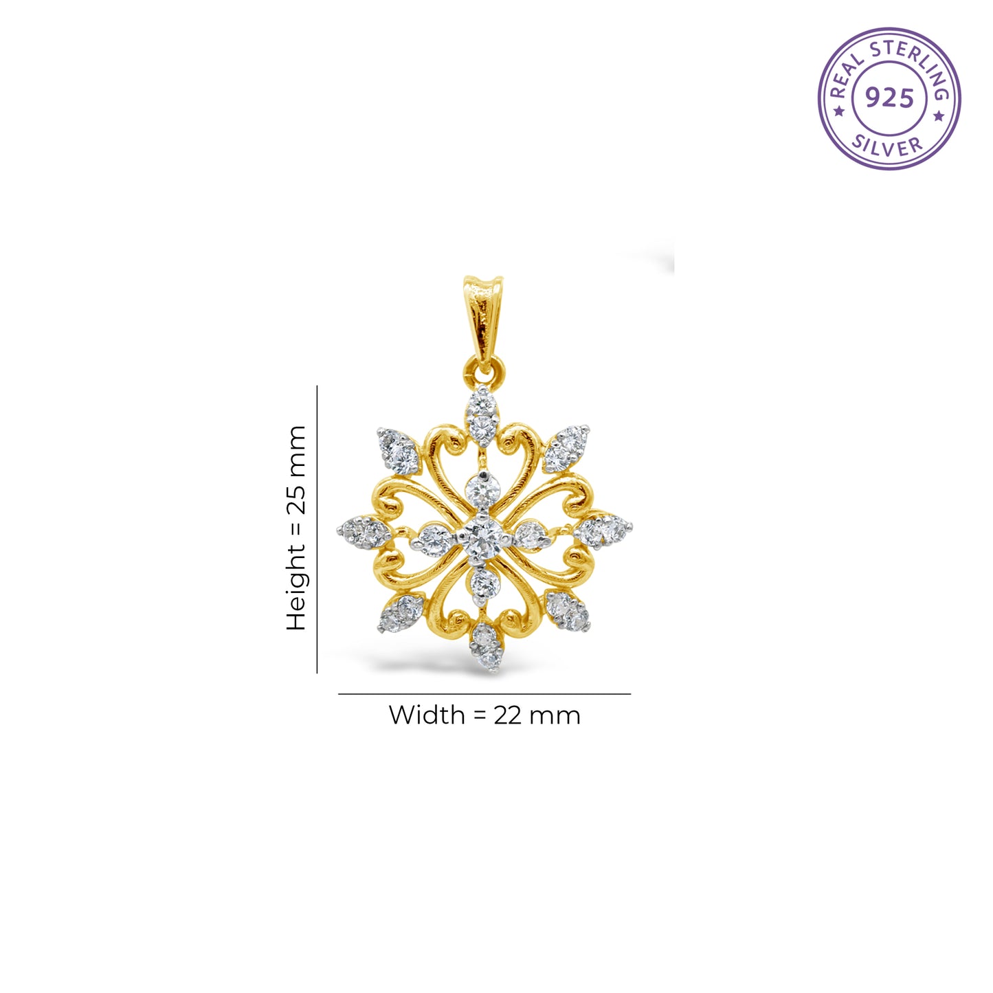 Zircon Floral Pendant