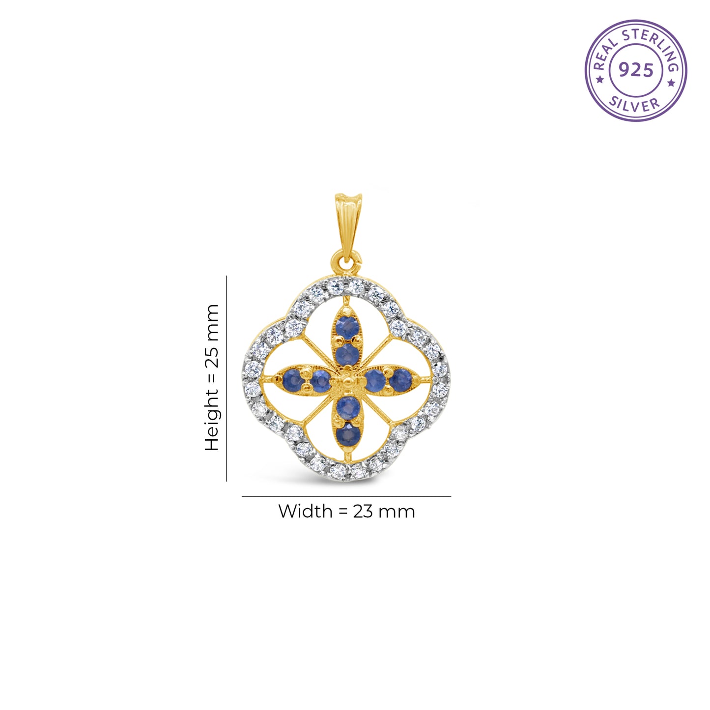 Quatrefoil Sapphire Pendant