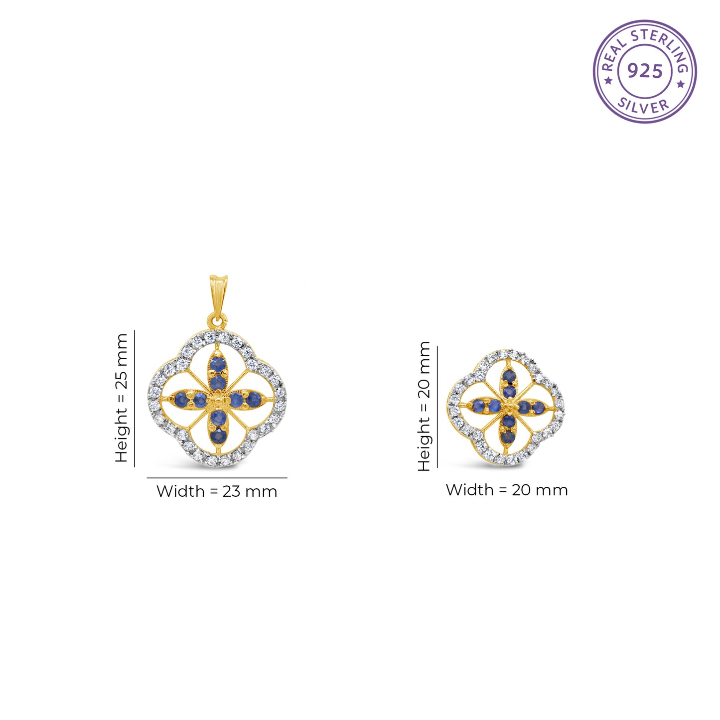 Quatrefoil Sapphire set