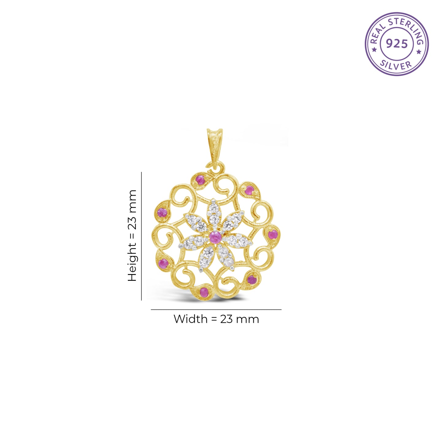 Red Floral Pendant
