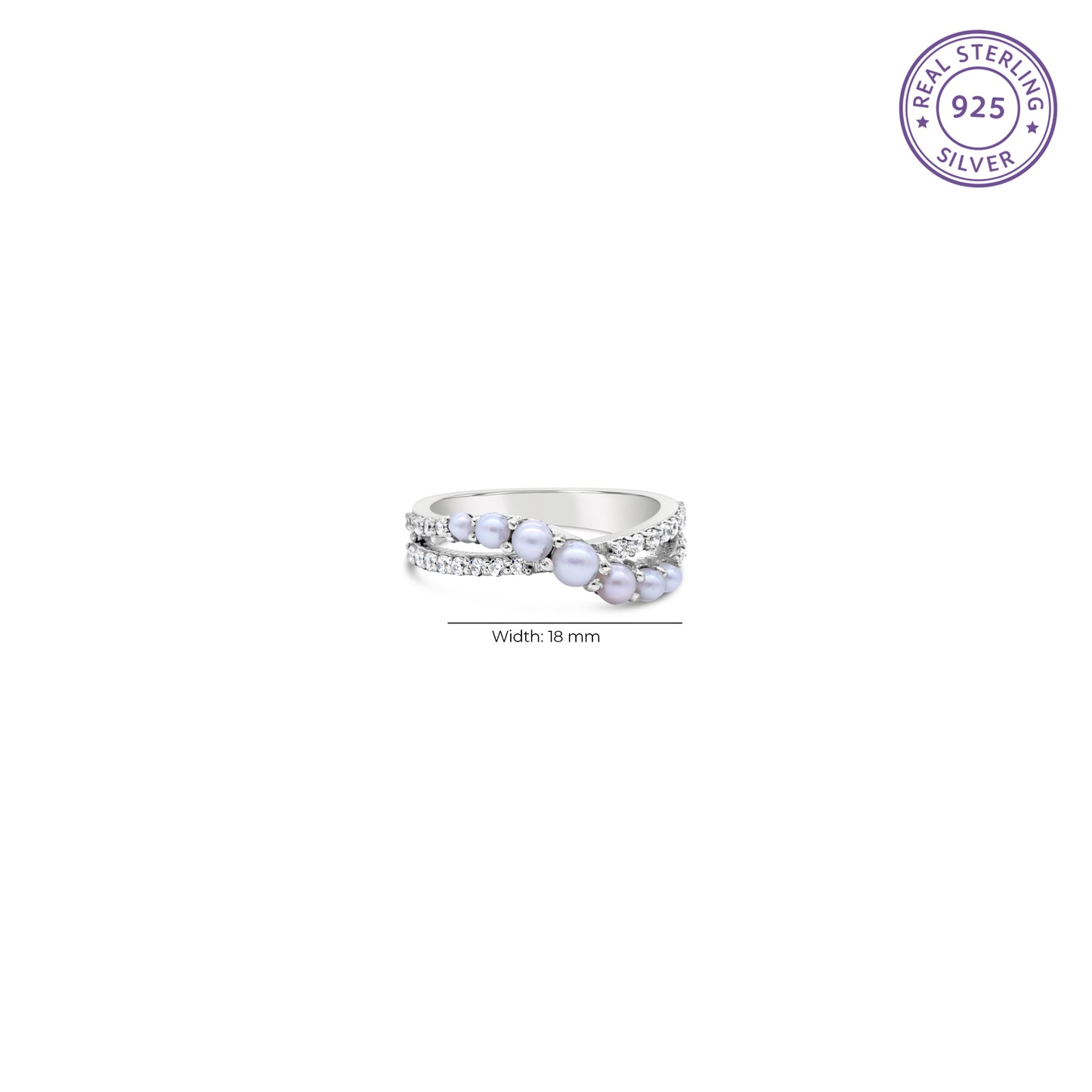 Pearl and Zircon Ring