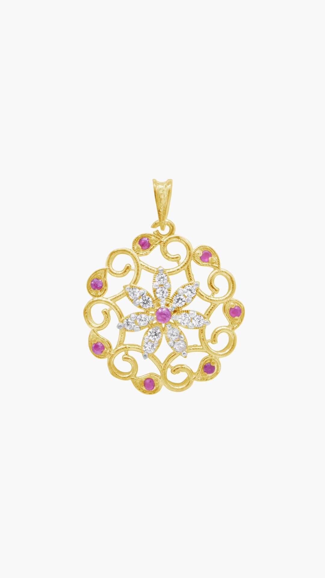 Red Floral Pendant