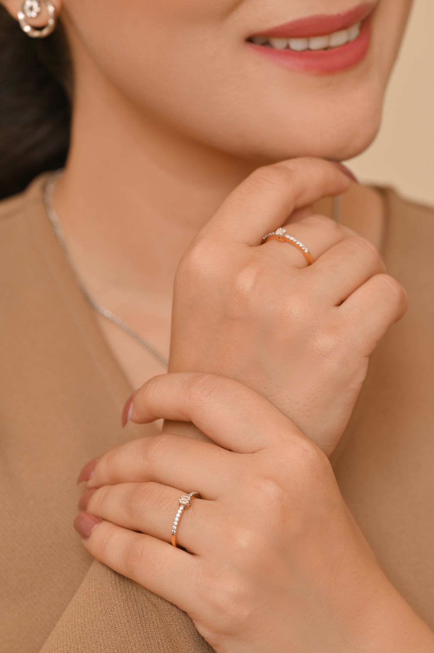 Zircon Baguette Silver Ring