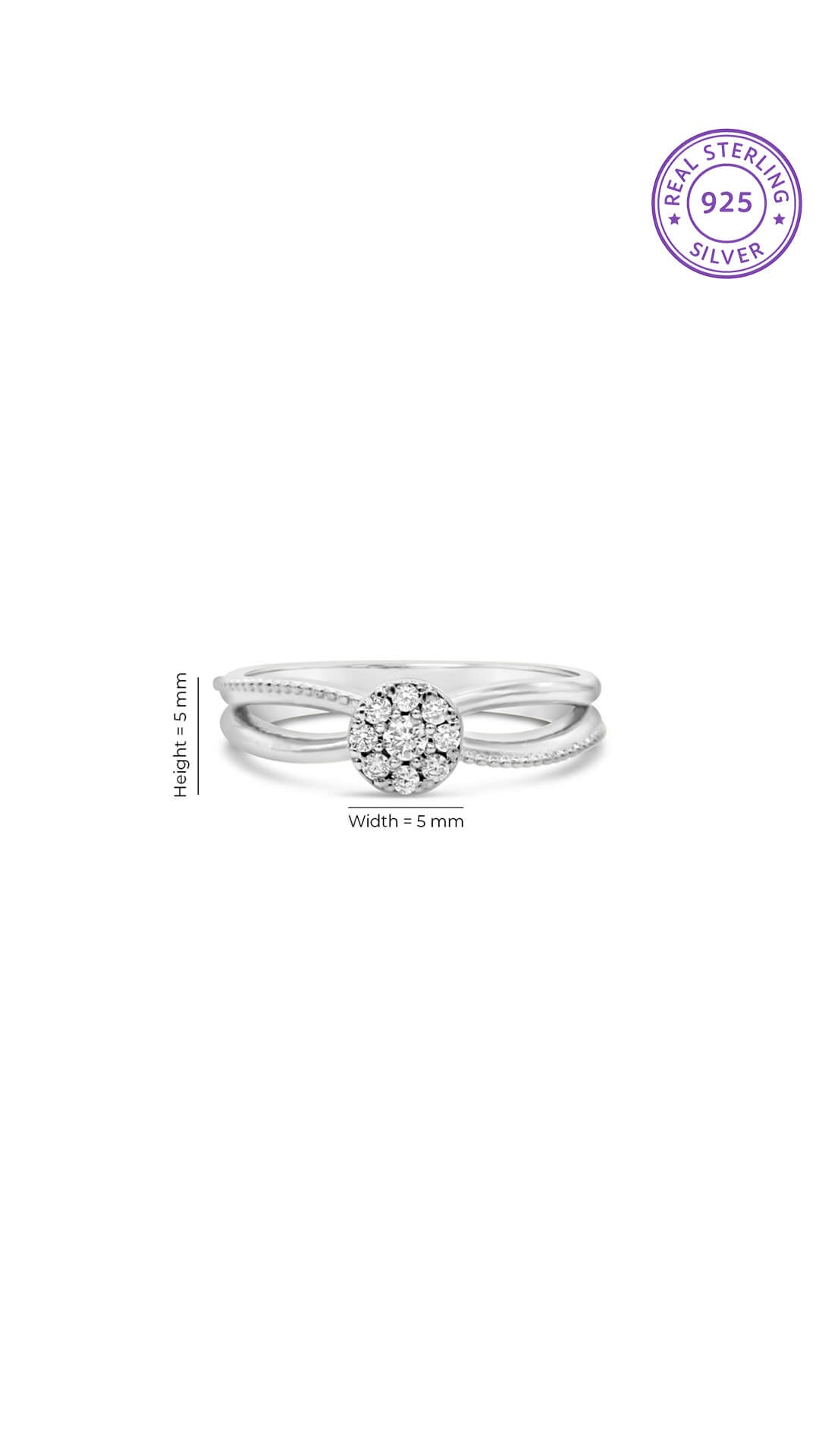 Zircon Centered Cut Ring
