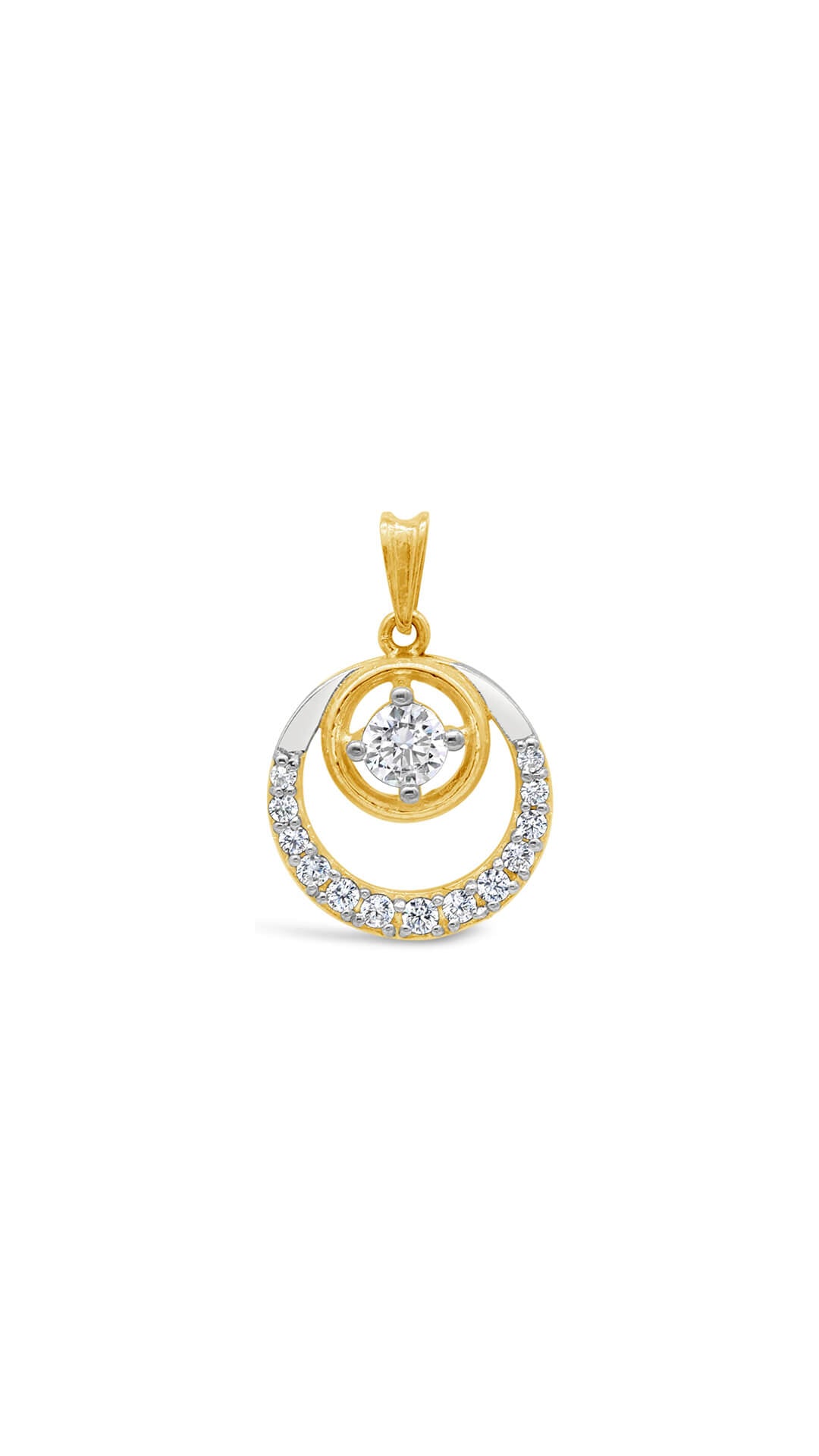 Crescent Zircon Pendant