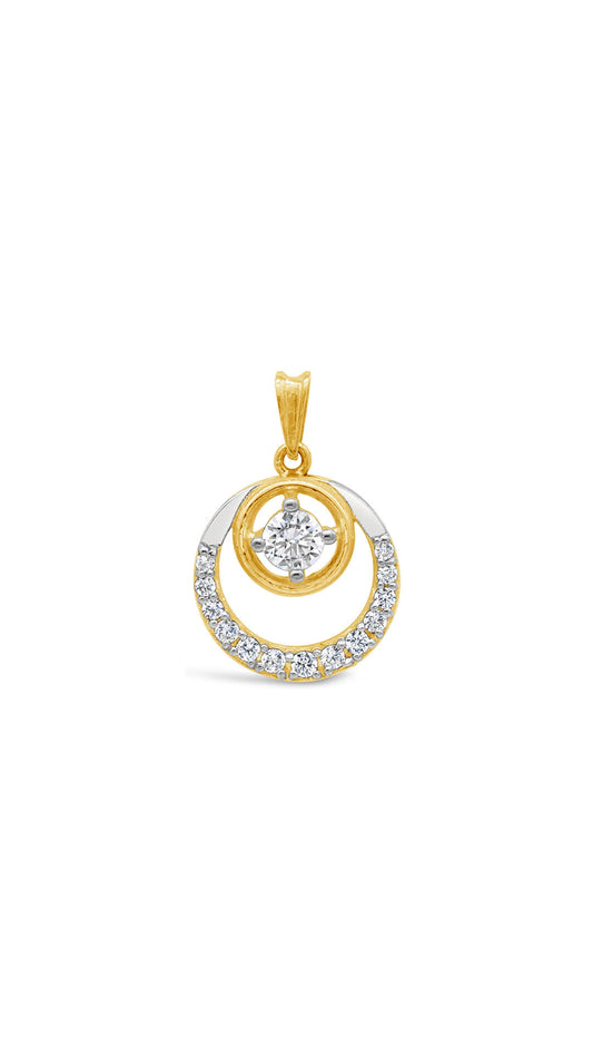 Crescent Zircon Pendant