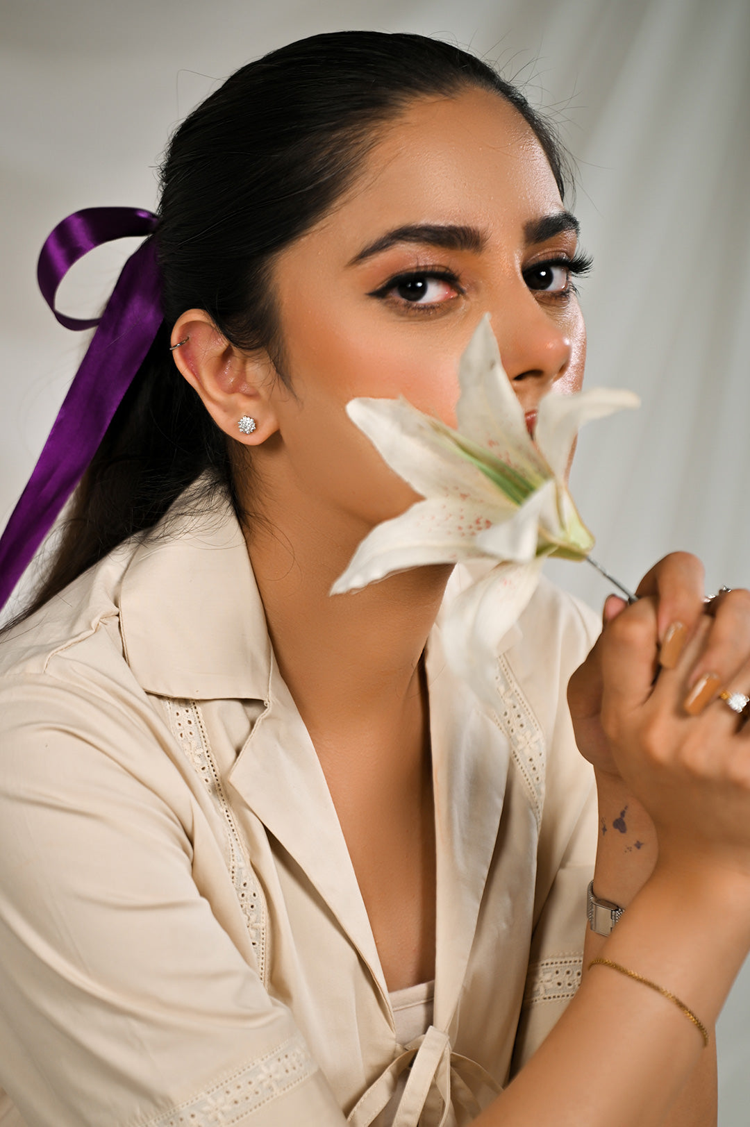 Lia Zircon Tops — 925 sterling silver — lifestyle close-up — Pakistan