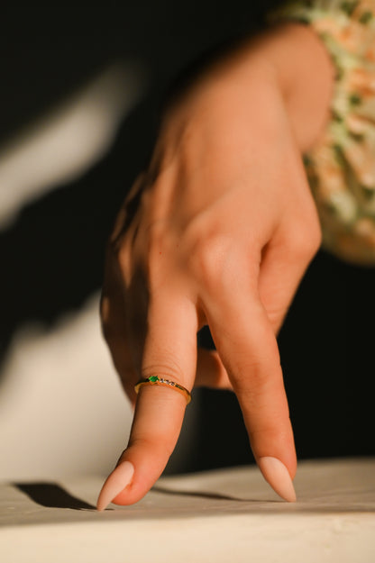 Emerald Minimalist Ring