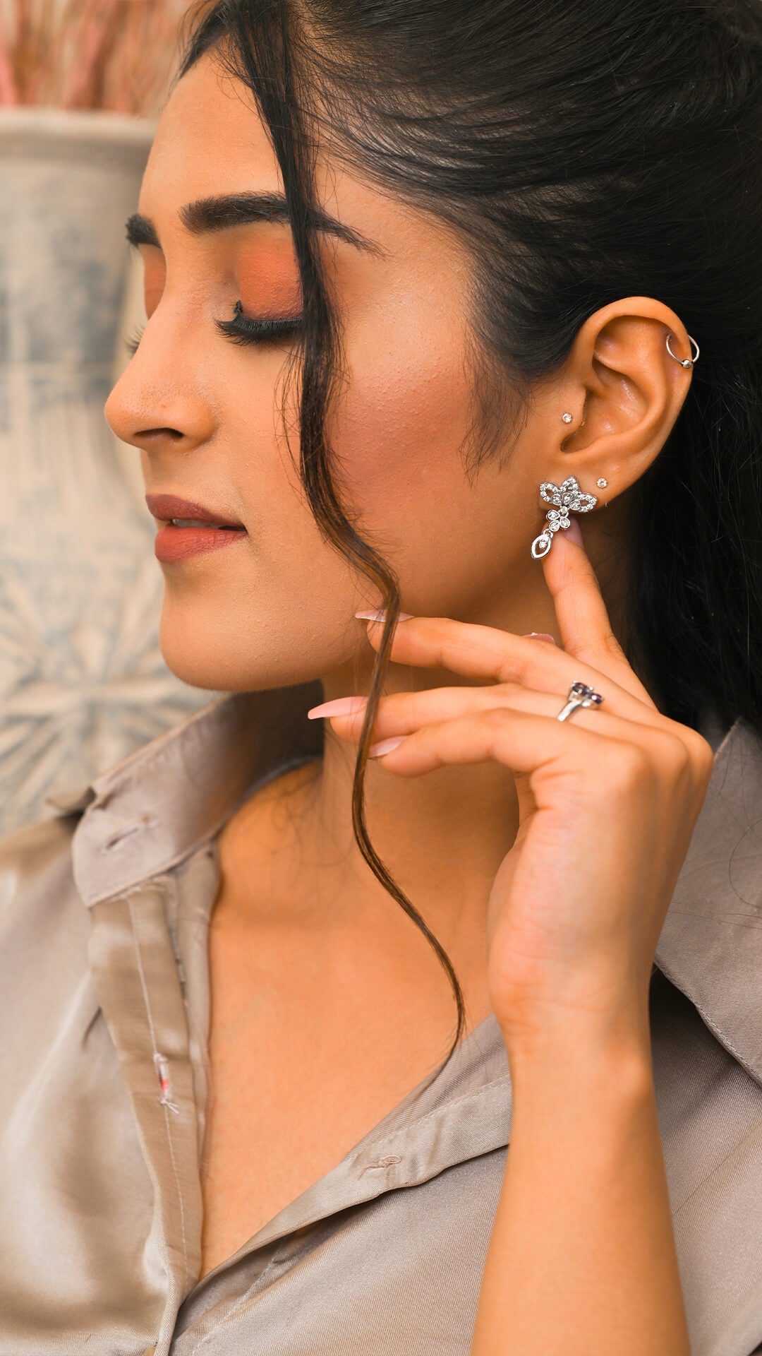 Lotus Drop Earrings