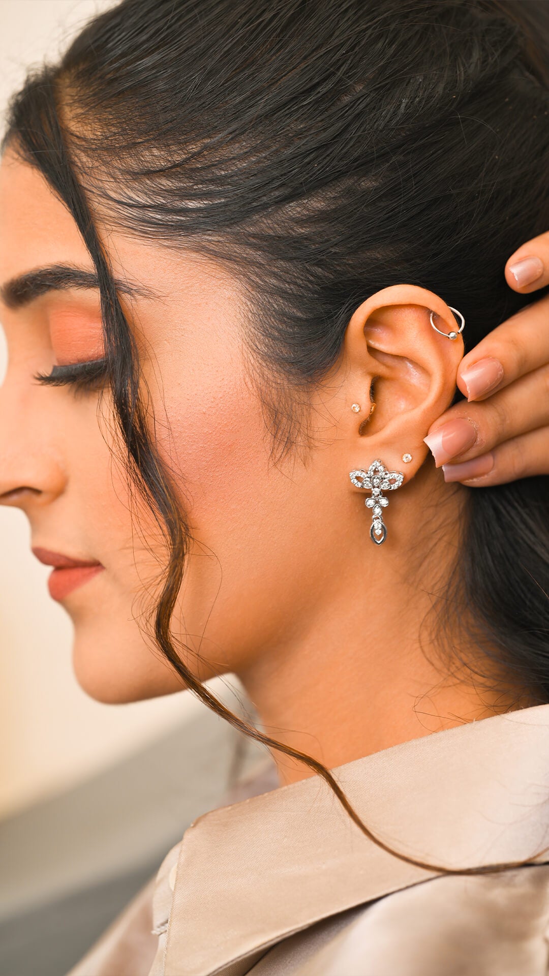 Lotus Drop Earrings