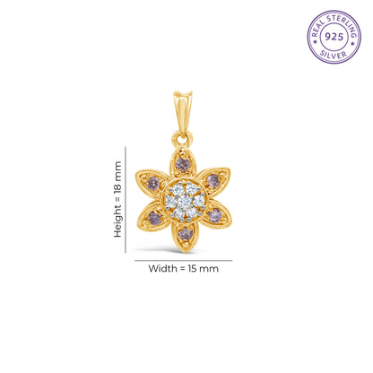 Floral Zircon Pendant