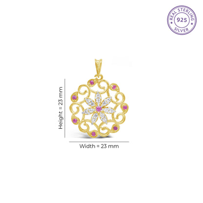 Red Floral Pendant
