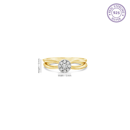 Zircon Centered Cut Ring