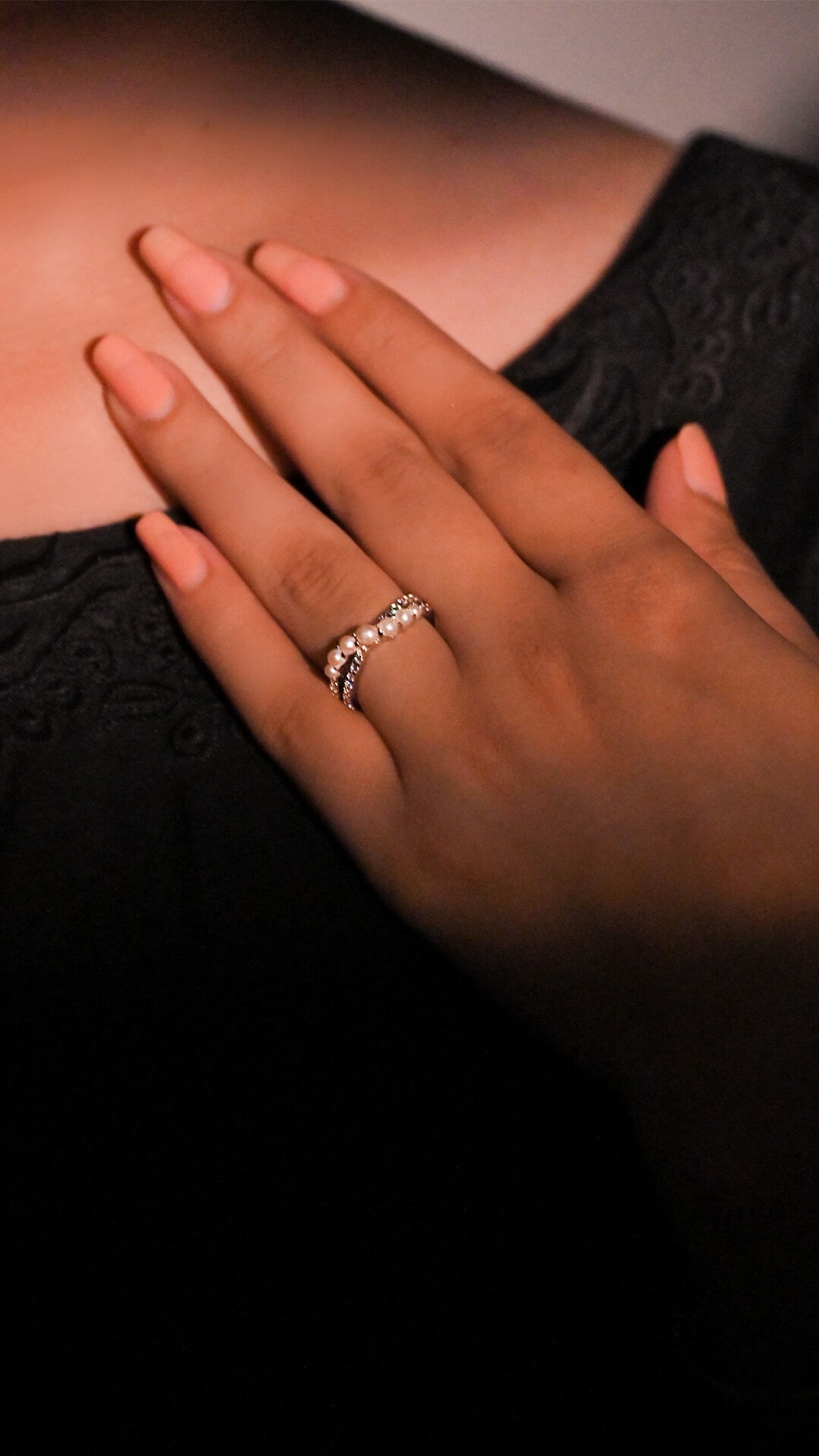 Pearl and Zircon Ring