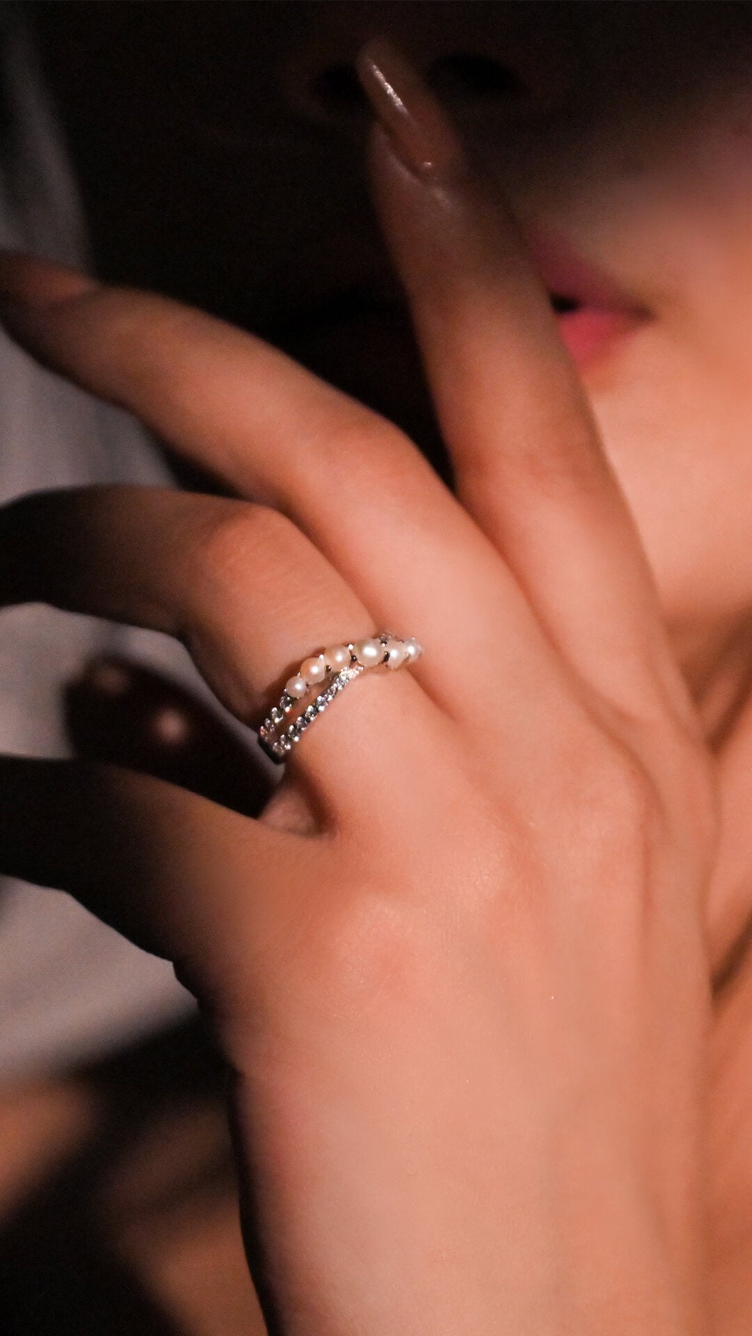 Pearl and Zircon Ring