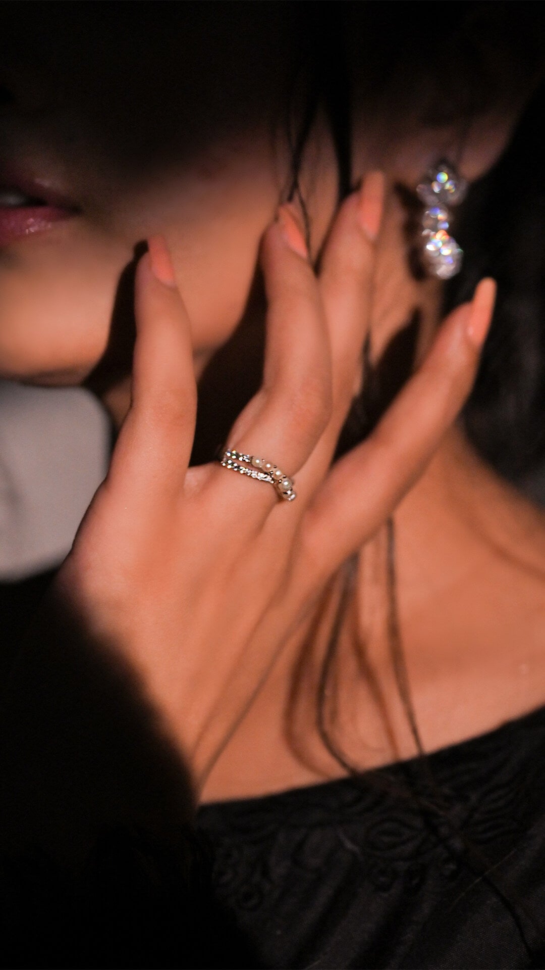 Pearl and Zircon Ring