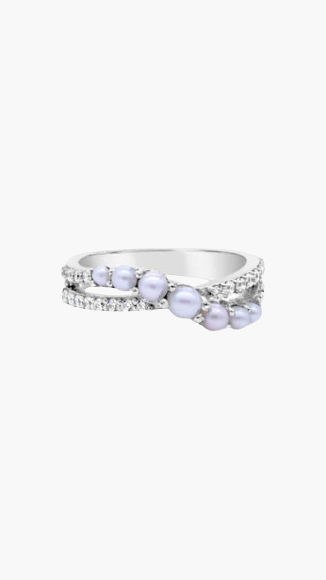 Pearl and Zircon Ring