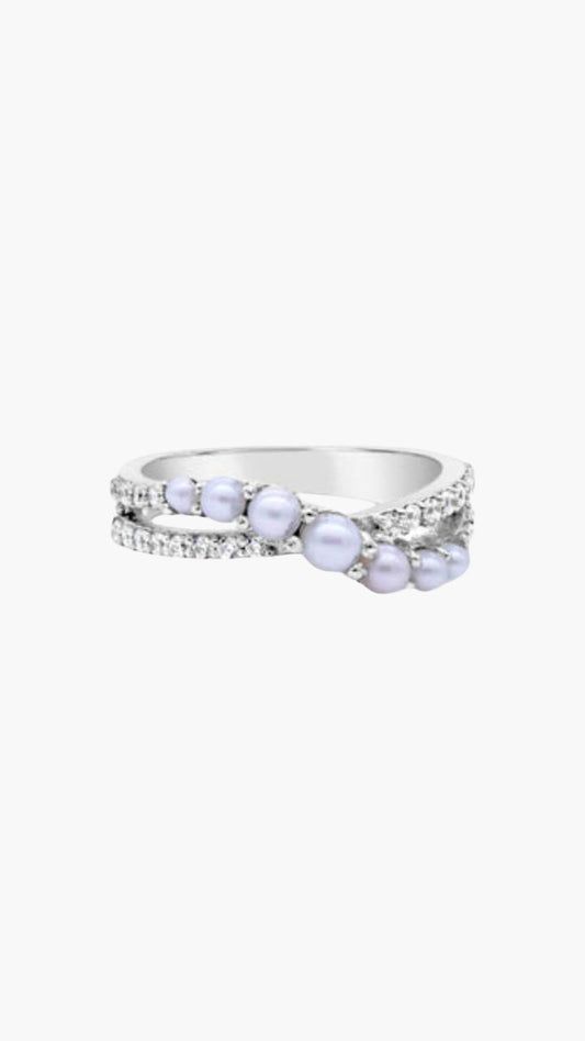 Pearl and Zircon Ring