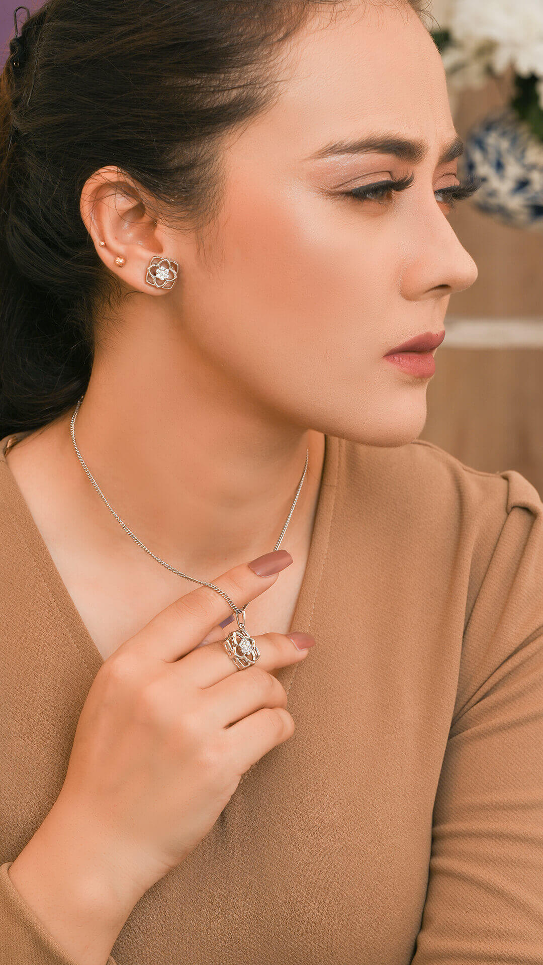 Quatrefoil Flower Pendant