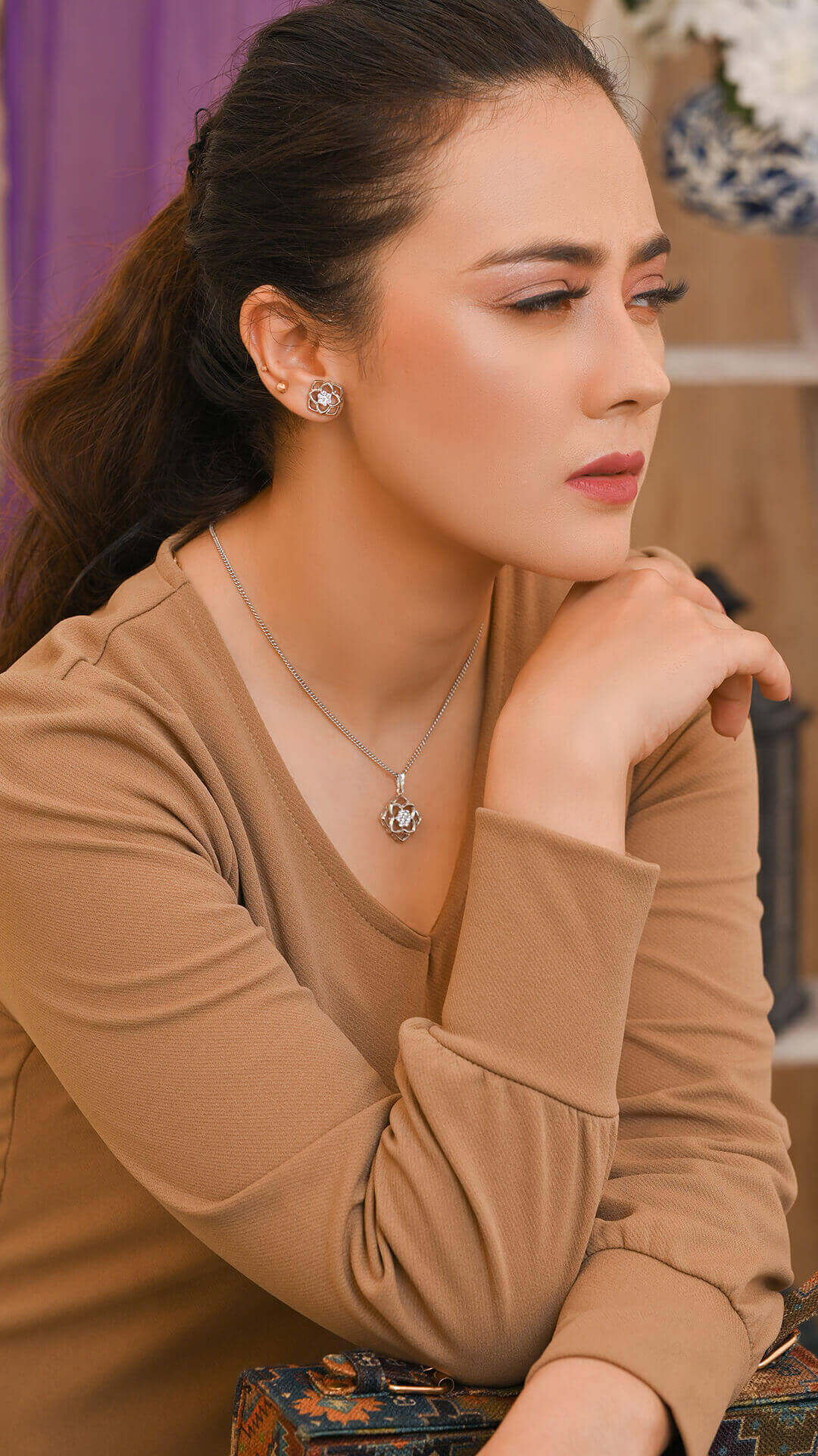 Quatrefoil Flower Pendant