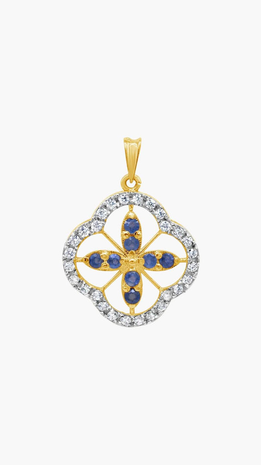Quatrefoil Sapphire Pendant