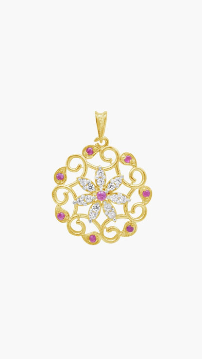 Red Floral Pendant