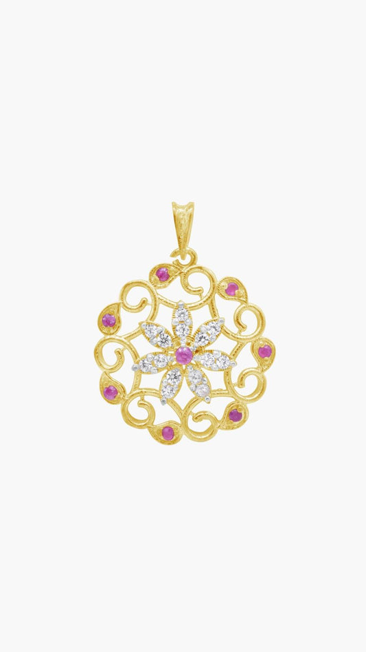 Red Floral Pendant