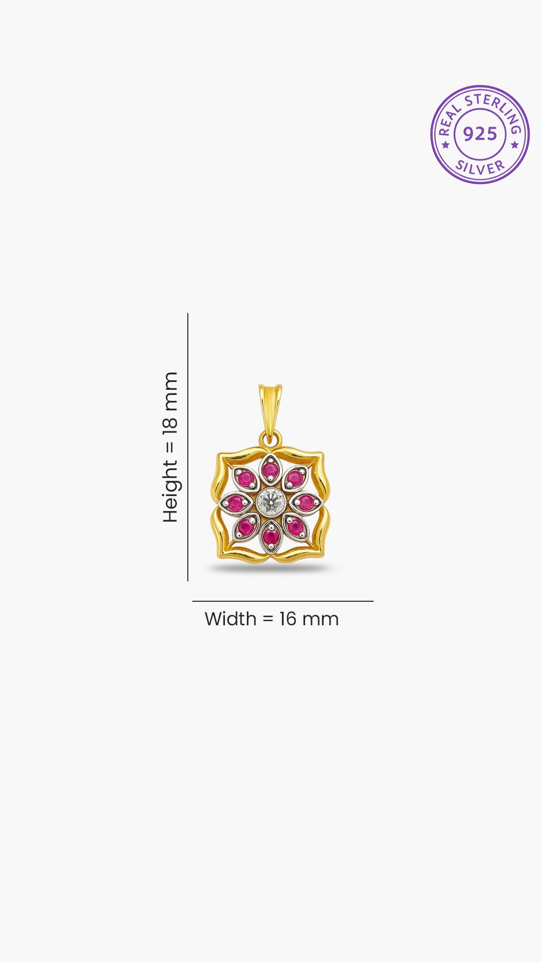 Ruby Centered Flower Pendant