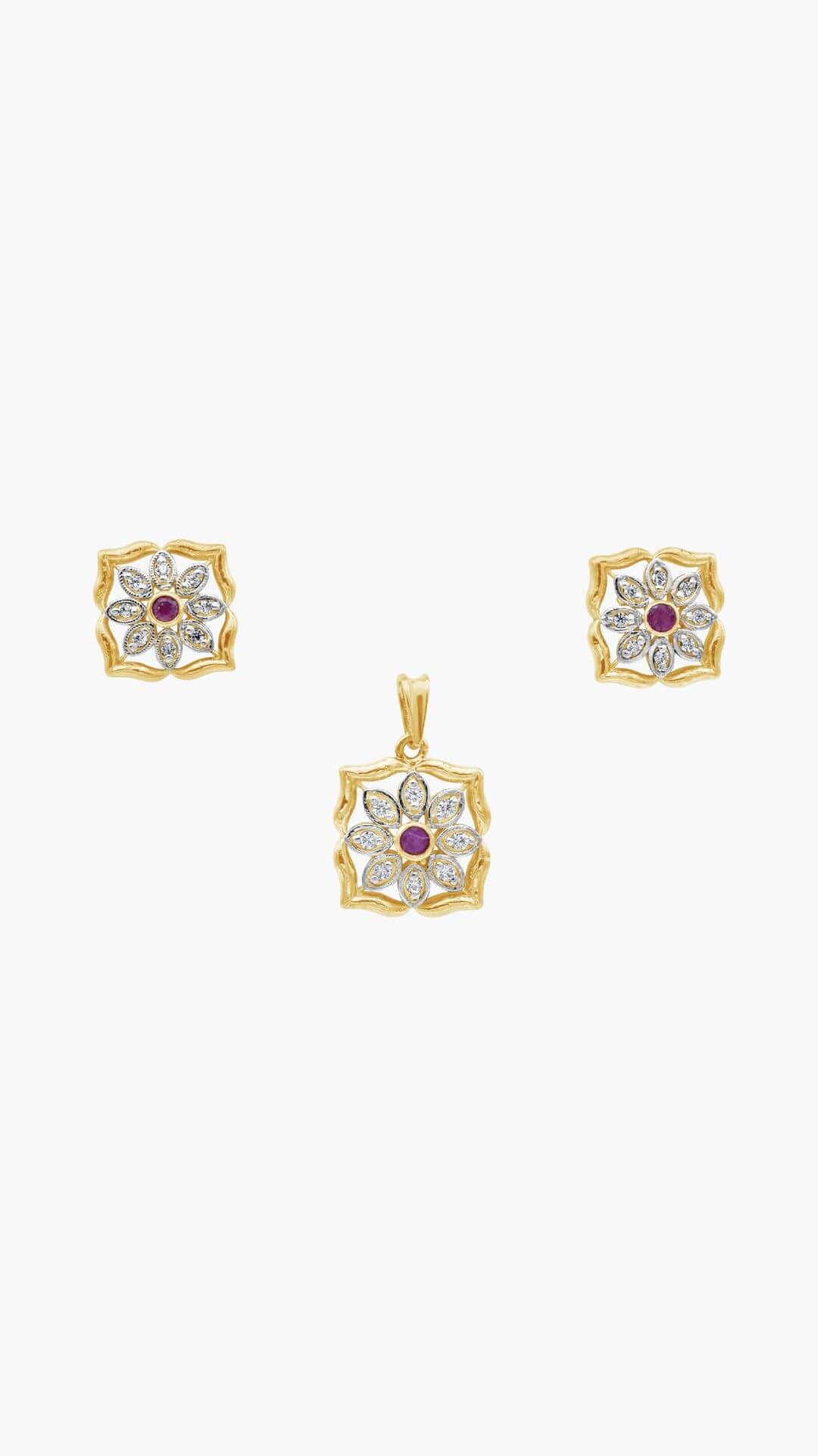 Ruby Centered Flower Set