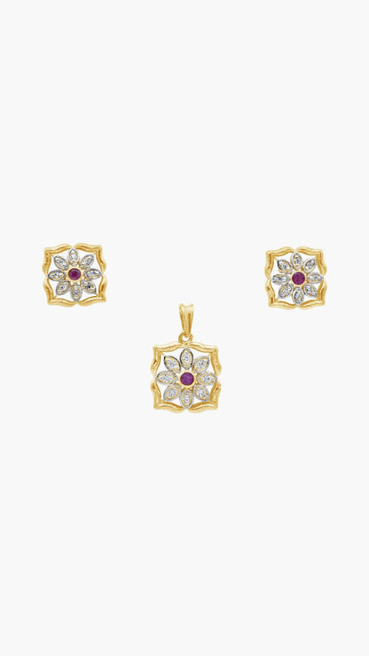 Ruby Centered Flower Set