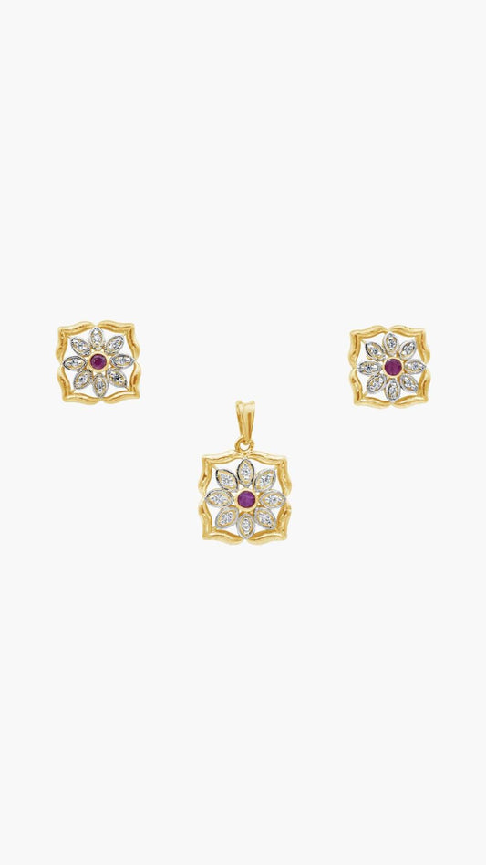 Ruby Centered Flower Set