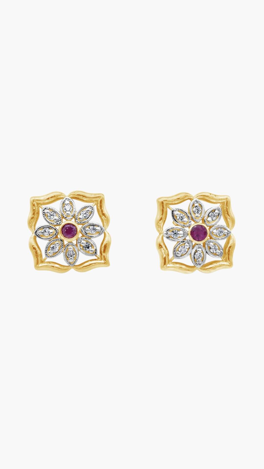 Ruby Centered Flower Tops