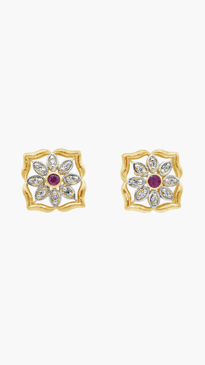 Ruby Centered Flower Tops