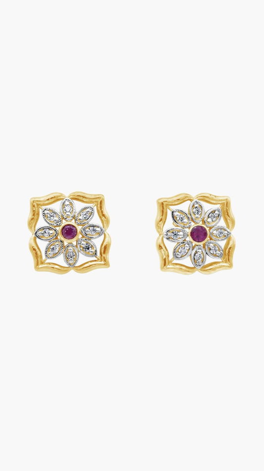 Ruby Centered Flower Tops