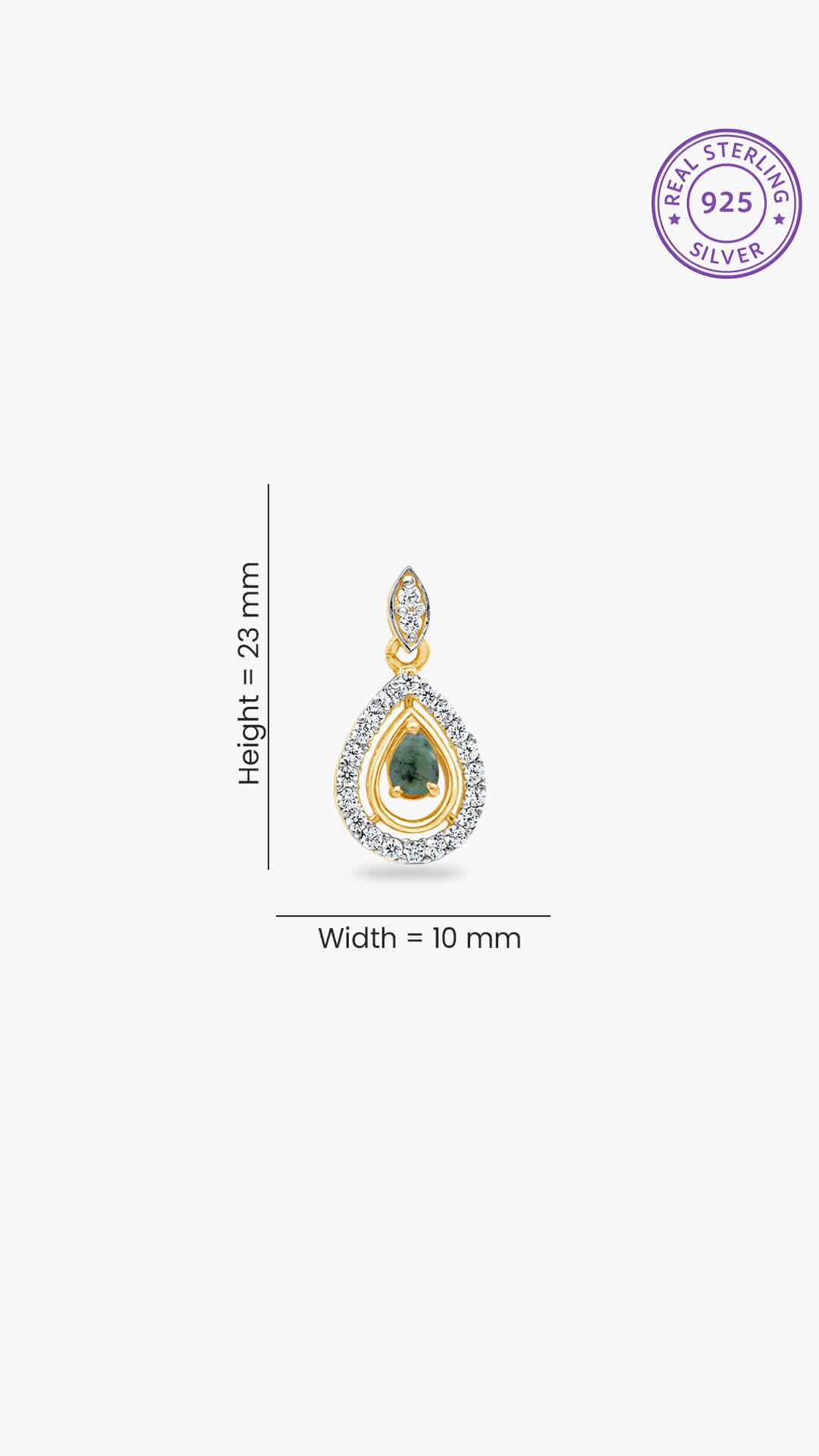 925 Sterling Silver Teardrop Earrings for women