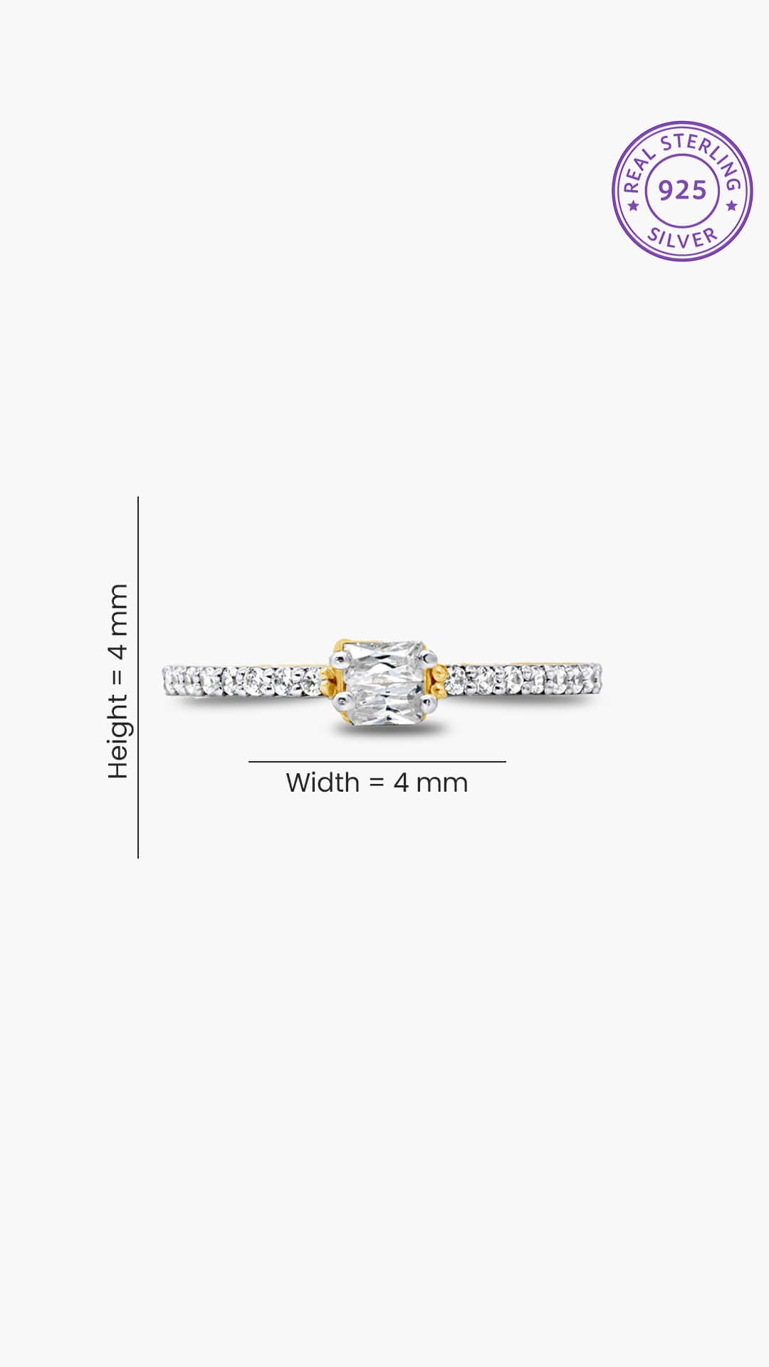 Zircon Baguette Ring