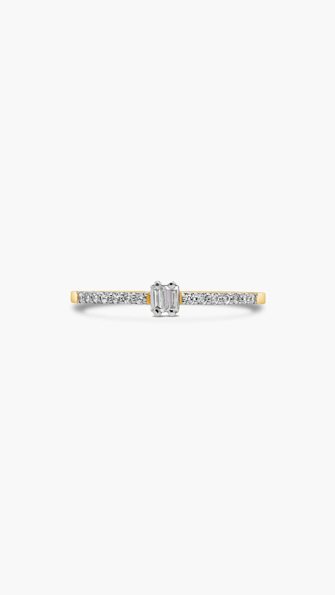 Zircon Baguette Silver Ring