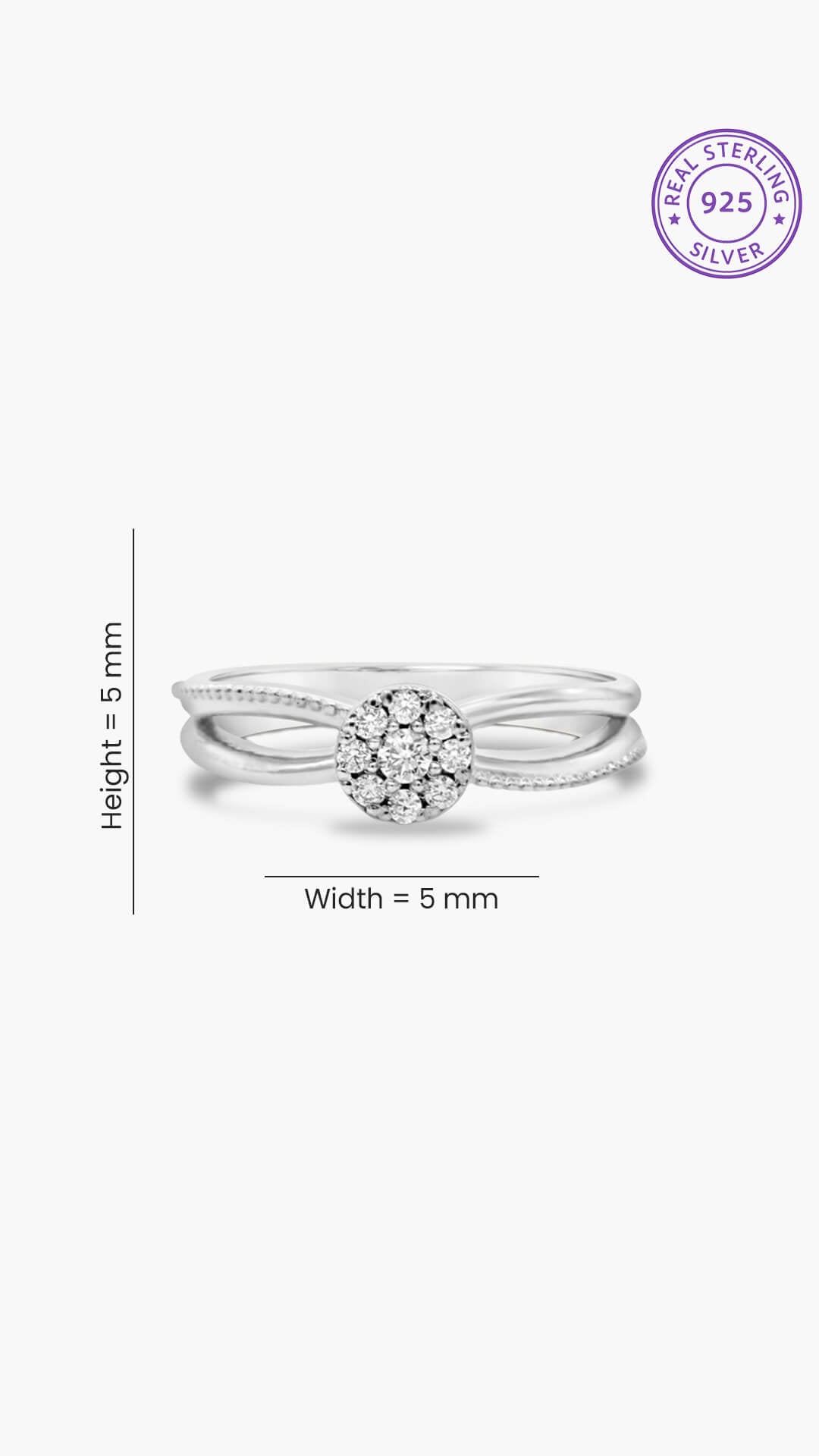 Zircon Centered Cut Ring