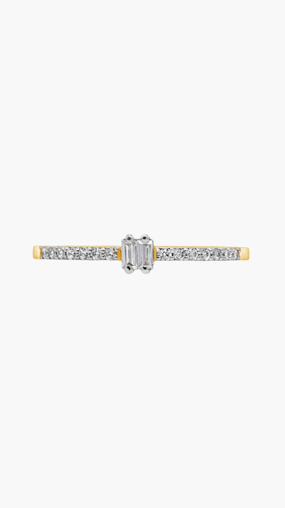 Zircon Baguette Silver Ring
