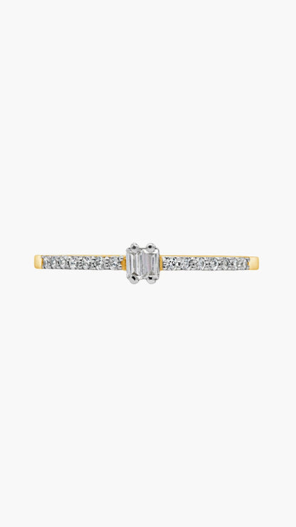 Zircon Baguette Silver Ring