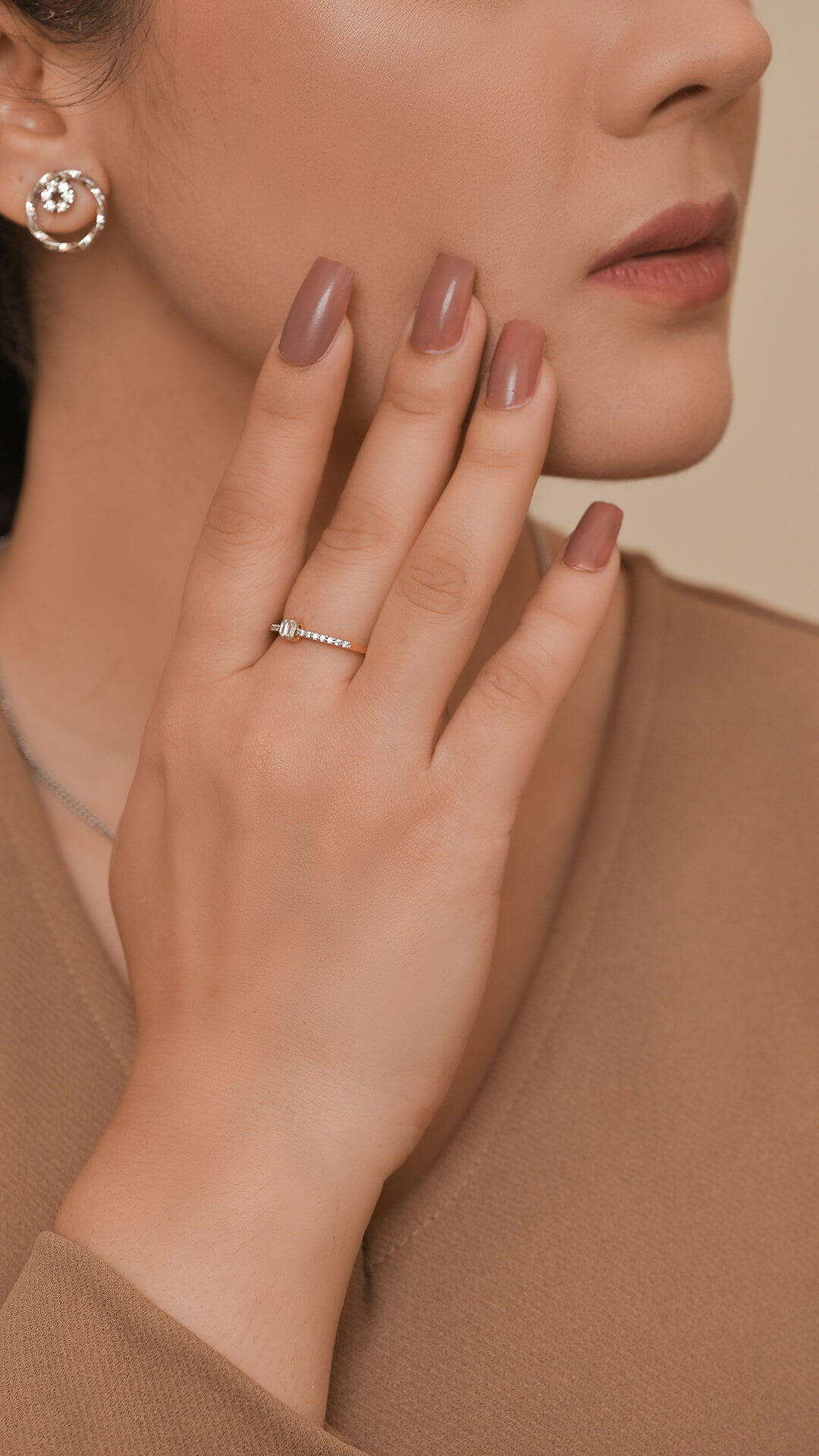 Zircon Baguette Silver Ring