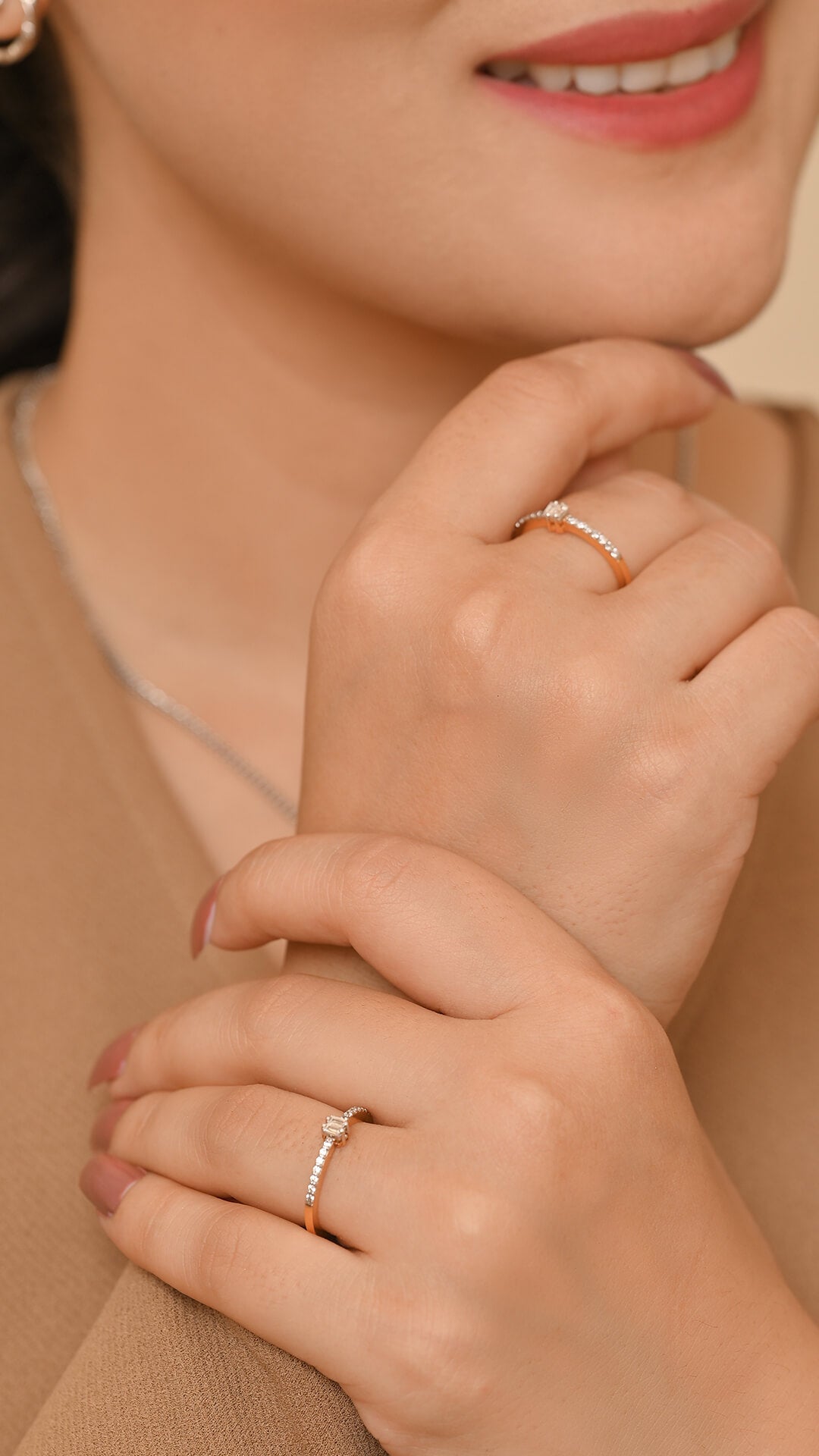 Zircon Baguette Silver Ring